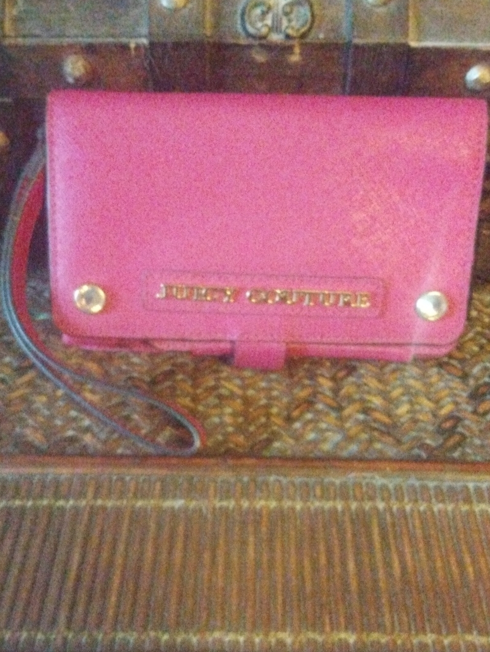Juicy Couture Hot Pink Logo Wristlet wallet